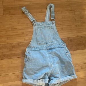 Denim Blue Women's Short Overalls